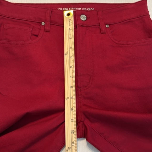 NWOT Chico's Cherry Red High-Rise Straight-Leg Crops US Size 8 Chico's Size 1 - Picture 4 of 13